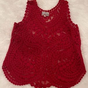 Baraschi red lace top